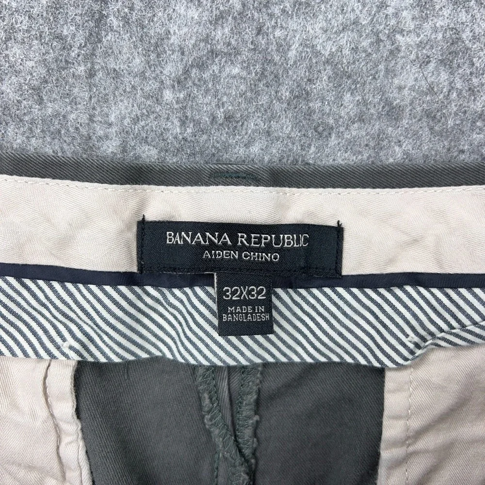 Banana Republic‎ Pants Mens 32x32 Gray Slim Fit Aiden Chino 100% Cotton Slacks